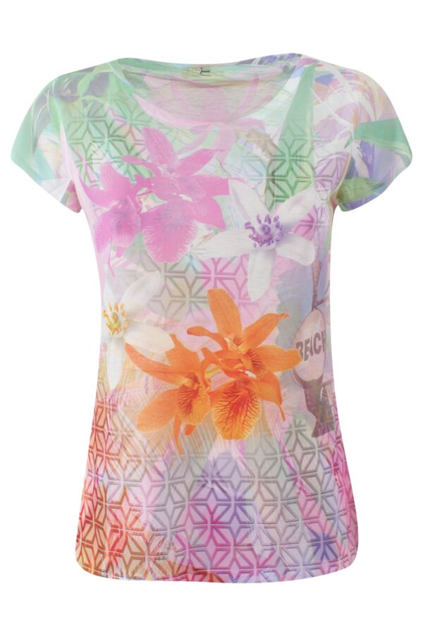 T-SHIRT DONNA GIROCOLLO,M/C, STAMPA SUBLIMATICA