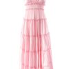 ABITO DONNA LUNGO CON SPALLINE,BUSTO ARRICCIATO