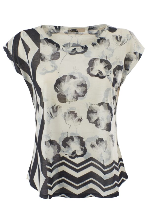 T-SHIRT DONNA SMANICATA, STAMPA SUBLIMATICA