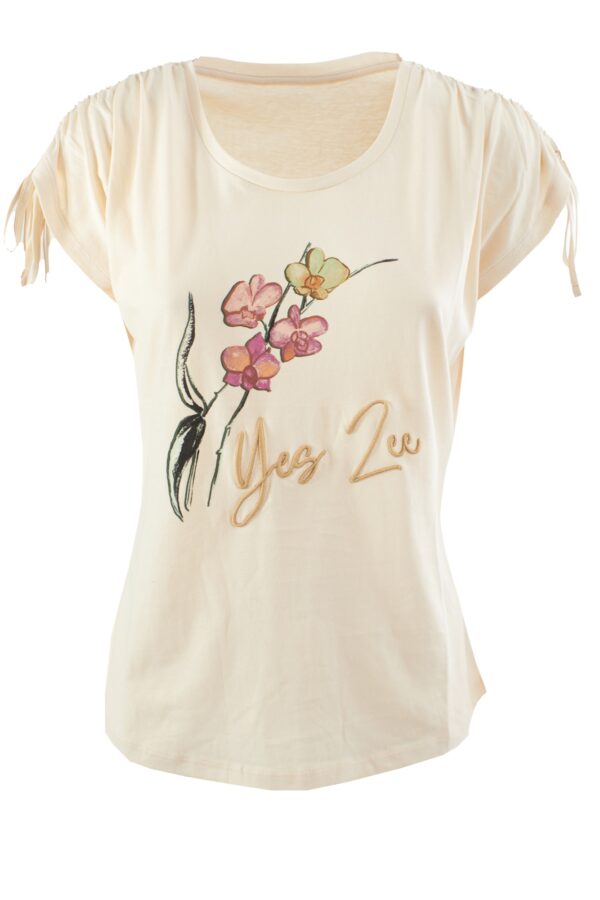 T-SHIRT DONNA SMANICATA CON COULISSE SPALLE