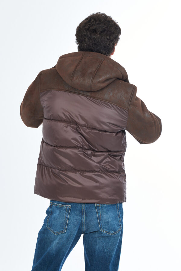 GIUBBINO UOMO TRAPUNTATO, MANICHE ECO-SHEARLING - immagine 2