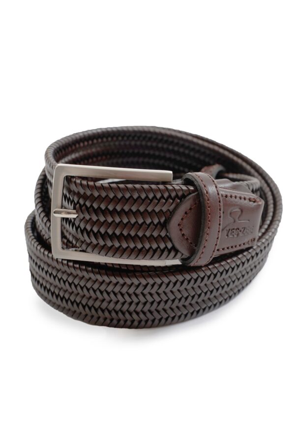 CINTURA UOMO IN PELLE ELASTICA INTRECCIATA - immagine 2