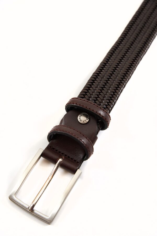 CINTURA UOMO IN PELLE ELASTICA INTRECCIATA - immagine 3