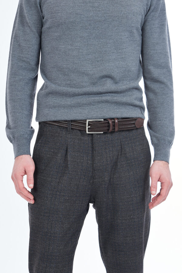 CINTURA UOMO IN PELLE ELASTICA INTRECCIATA