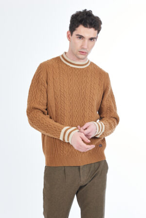 MAGLIA UOMO GIROCOLLO CON DETTAGLI IN CONTRASTO