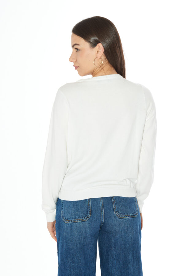 MAGLIA DONNA GIROCOLLO CON RICAMO LOGO - immagine 2
