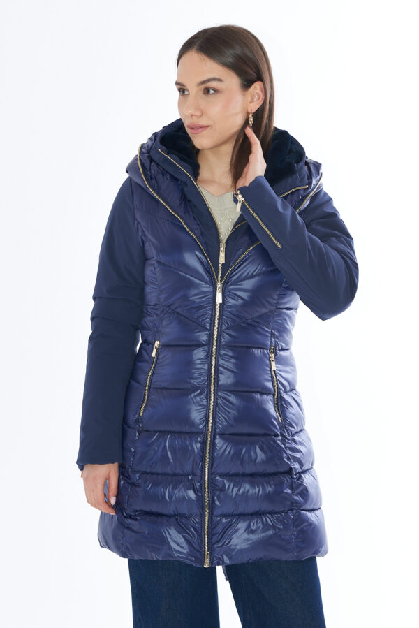 CAPPOTTO DONNA TRAPUNTATO,FINTO GILET STACCABIL