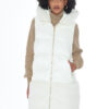 GILET DONNA LUNGO, TRAPUNTATO CON CAPPUCCIO