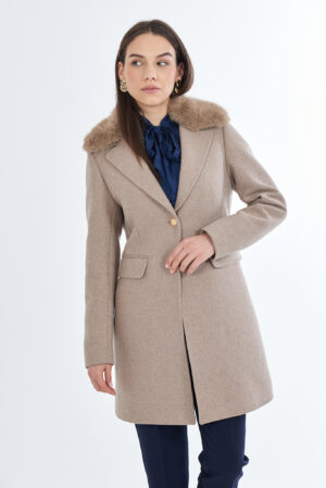 CAPPOTTO DONNA CORTO CON PELO STACCABILE