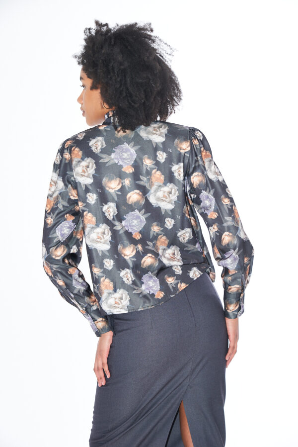 CAMICIA DONNA CON LACCIO COLLO,VISCOSA STAMPATA - immagine 2