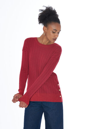 MAGLIA DONNA GIROCOLLO, SPACCHETTI LATERALI