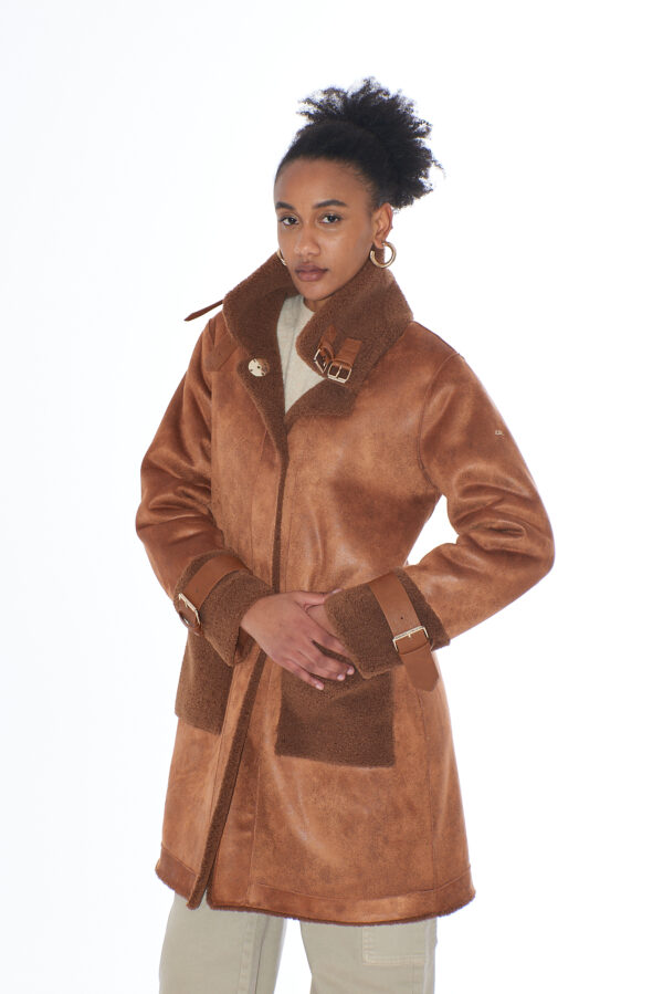 CAPPOTTO DONNA TEDDY, CON TASCHE APPLICATE