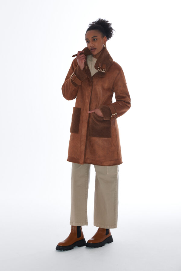 CAPPOTTO DONNA TEDDY, CON TASCHE APPLICATE - immagine 2