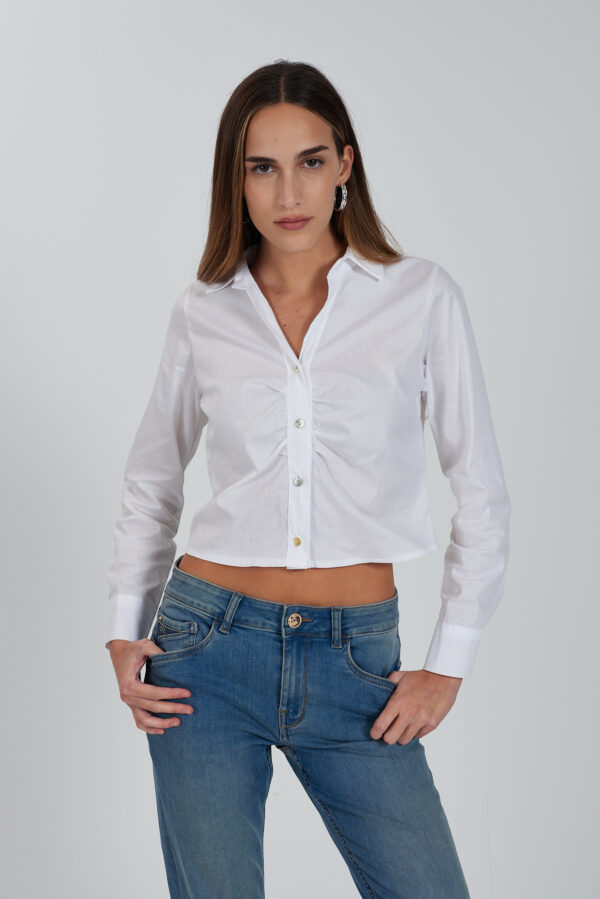CAMICIA DONNA CON ARRICCIO SUL DAVANTI