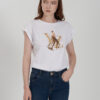 T-SHIRT DONNA MANICA PIPISTRELLO CON RISVOLTO
