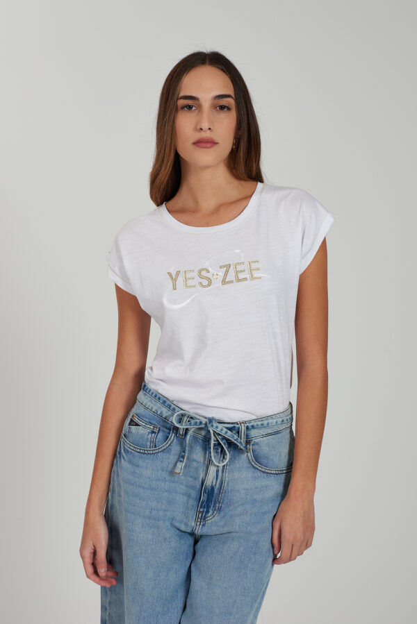 T-SHIRT DONNA A GIROCOLLO CON MANICA PIPISTRELLO
