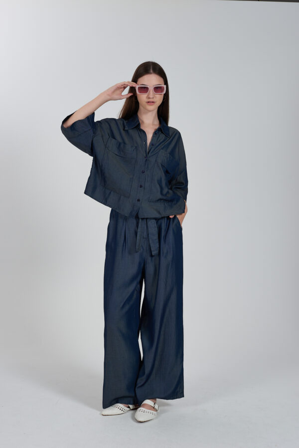 GIACCA CAMICIA DONNA CON TASCHE APPLICATE - immagine 3