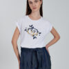 T-SHIRT DONNA MANICA KIMONO CON RISVOLTINO