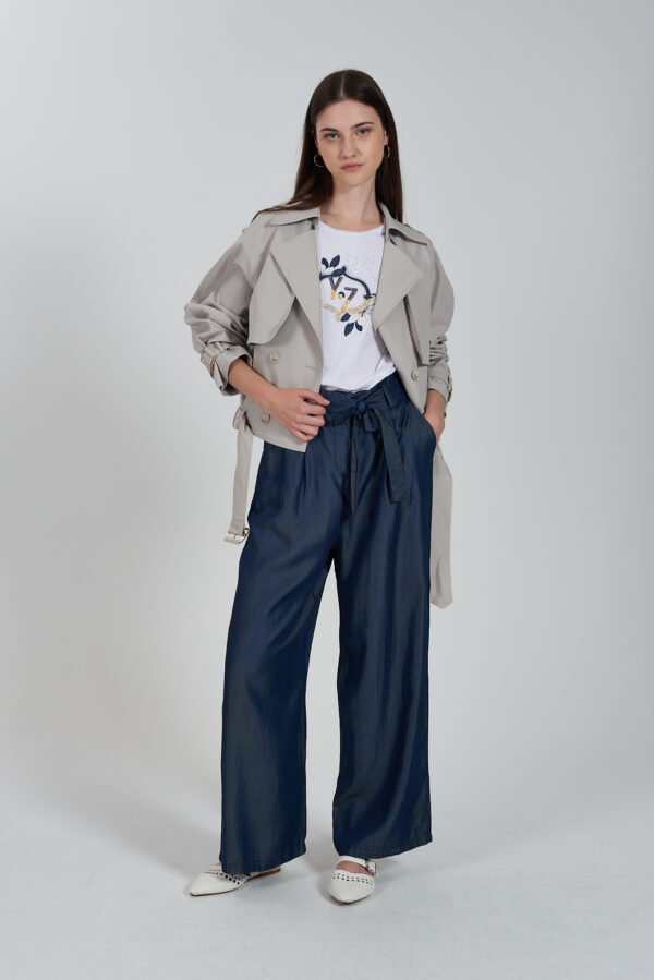 T-SHIRT DONNA MANICA KIMONO CON RISVOLTINO - immagine 3