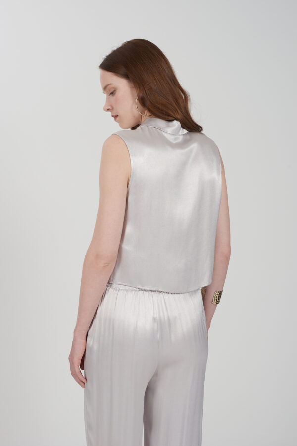 CAMICIA DONNA CROPPED, SMANICATA - immagine 2