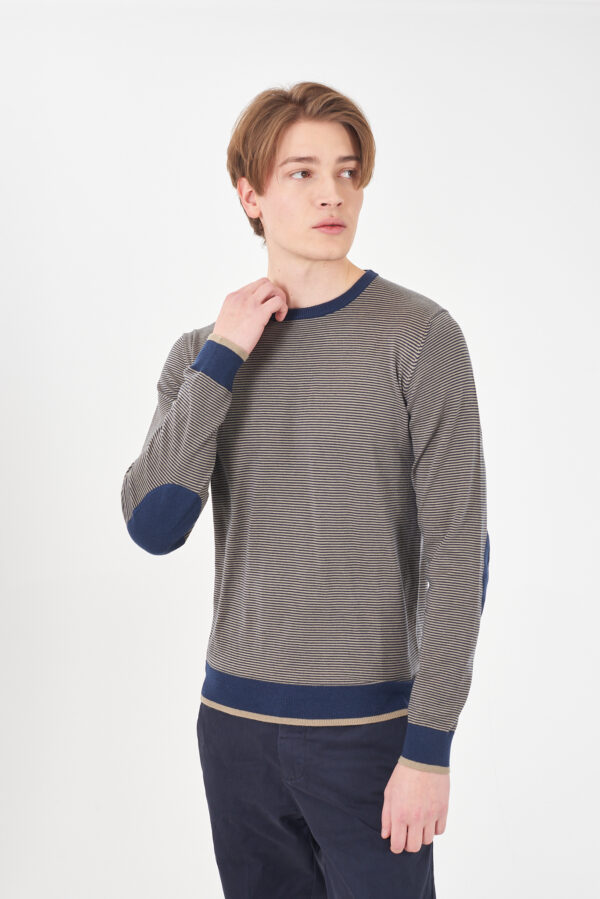 MAGLIA UOMO GIROCOLLO CON TOPPE GOMITI
