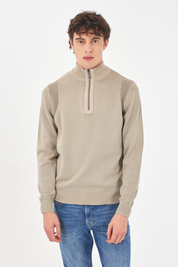 MAGLIA UOMO LUPETTO CON MEZZA ZIP