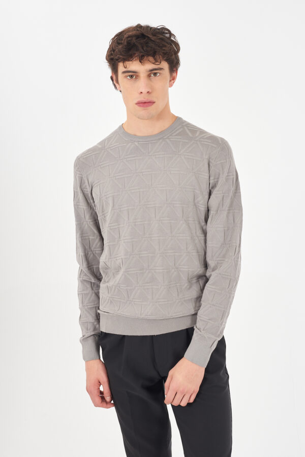 MAGLIA UOMO GIROCOLLO, LOGO JACQUARD