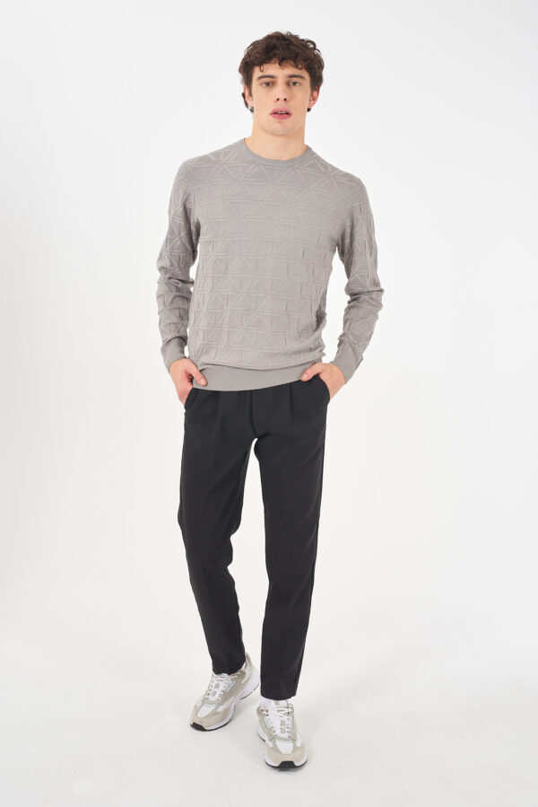 MAGLIA UOMO GIROCOLLO, LOGO JACQUARD - immagine 3