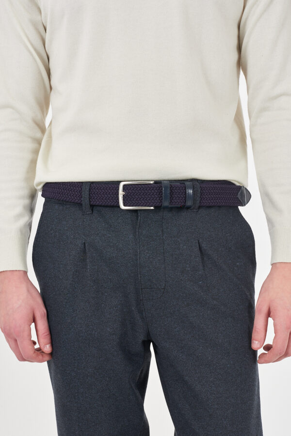 CINTURA UOMO IN PELLE ELASTICA INTRECCIATA