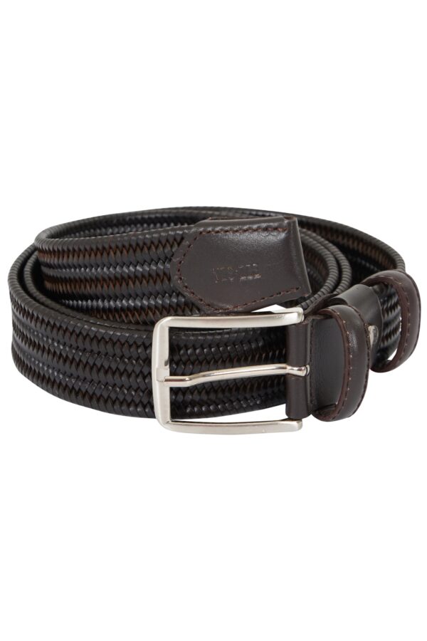 CINTURA UOMO IN PELLE ELASTICA INTRECCIATA - immagine 3