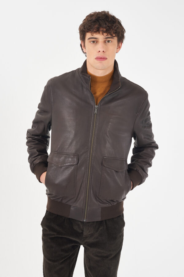 GUBBINO UOMO TIPO BOMBER IN VERA PELLE