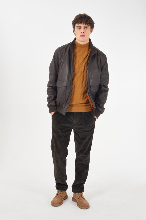 GUBBINO UOMO TIPO BOMBER IN VERA PELLE - immagine 3