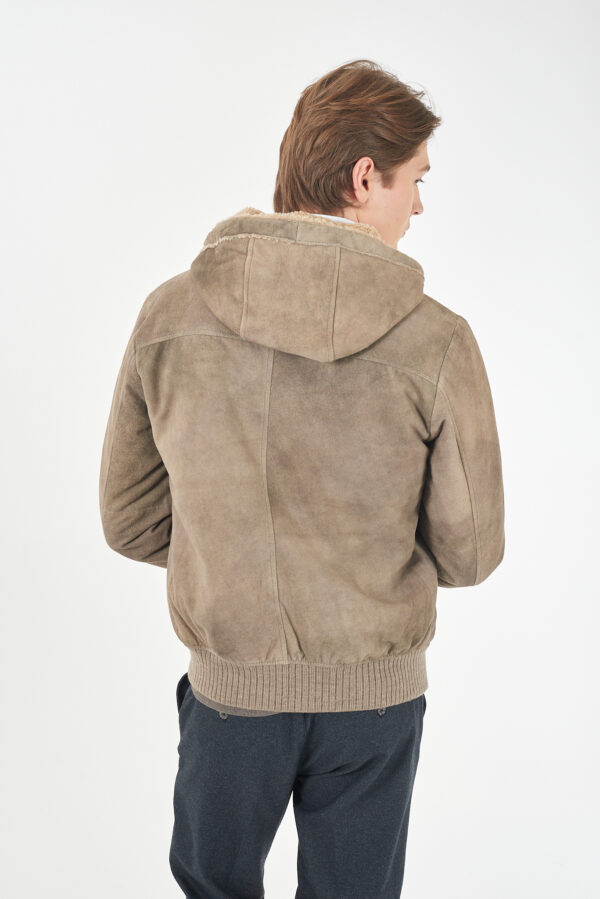 GUBBINO UOMO TIPO BOMBER,CAPPUCCIO, VERA PELLE - immagine 2