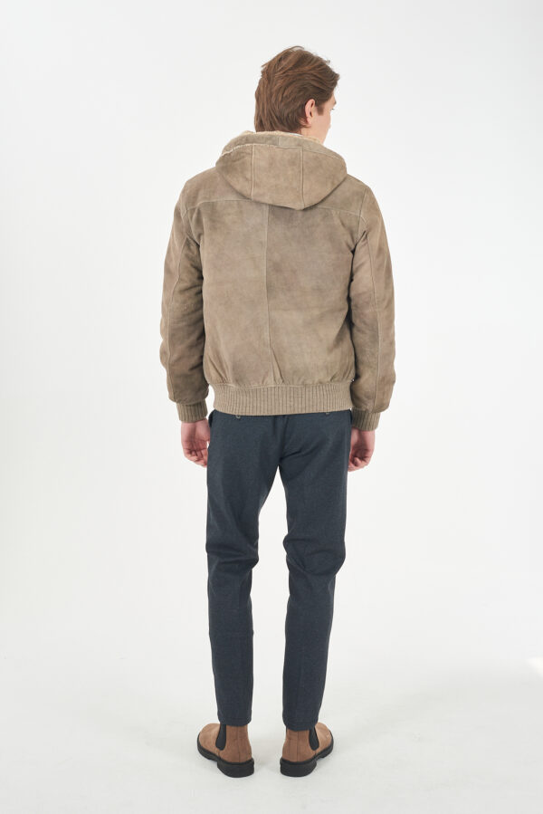 GUBBINO UOMO TIPO BOMBER,CAPPUCCIO, VERA PELLE - immagine 4