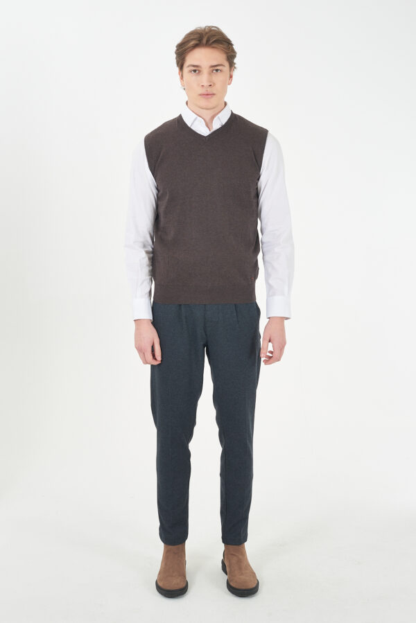 GILET UOMO IN MAGLIA, SCOLLO A V - immagine 3