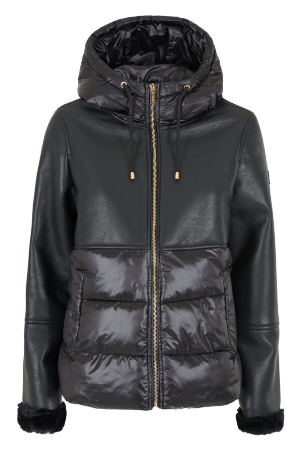 GIUBBINO DONNA PU LEATHER CON INSERTI TRAPUNTATI - immagine 5
