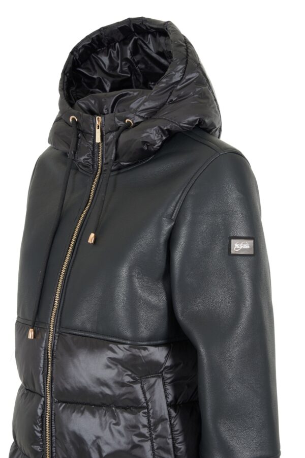 GIUBBINO DONNA PU LEATHER CON INSERTI TRAPUNTATI - immagine 7