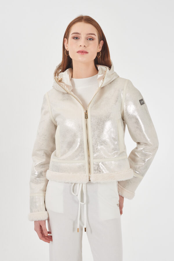 GUBBINO DONNA LAMINATO CON CAPPUCCIO