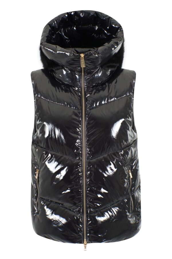GILET DONNA TRAPUNTATO CON CAPPUCCIO E INSERTI - immagine 5