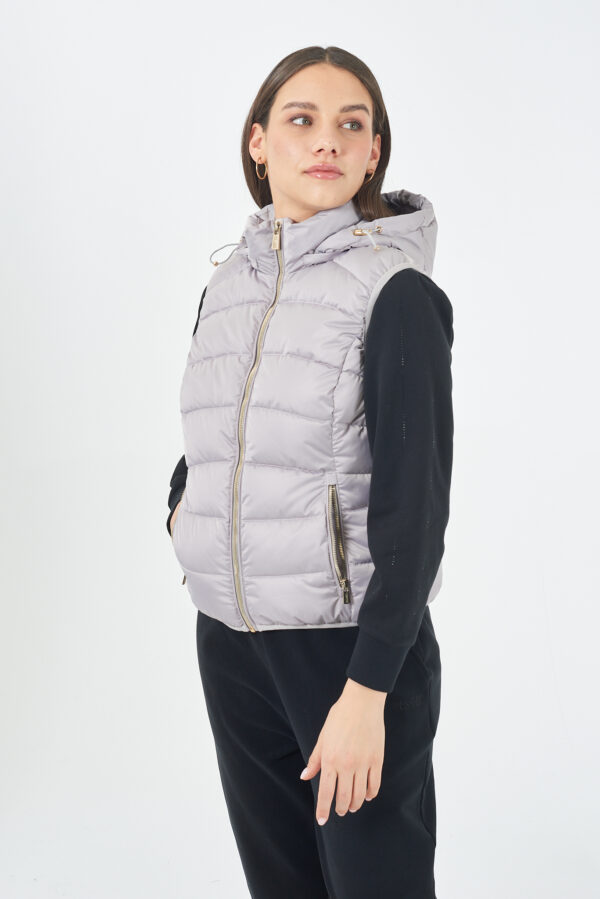 GILET DONNA TRAPUNTATO CON CAPPUCCIO