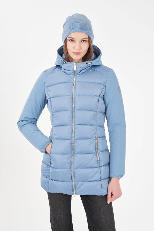 CAPPOTTO DONNA TRAPUNTATO,FINTO GILET STACCABILE