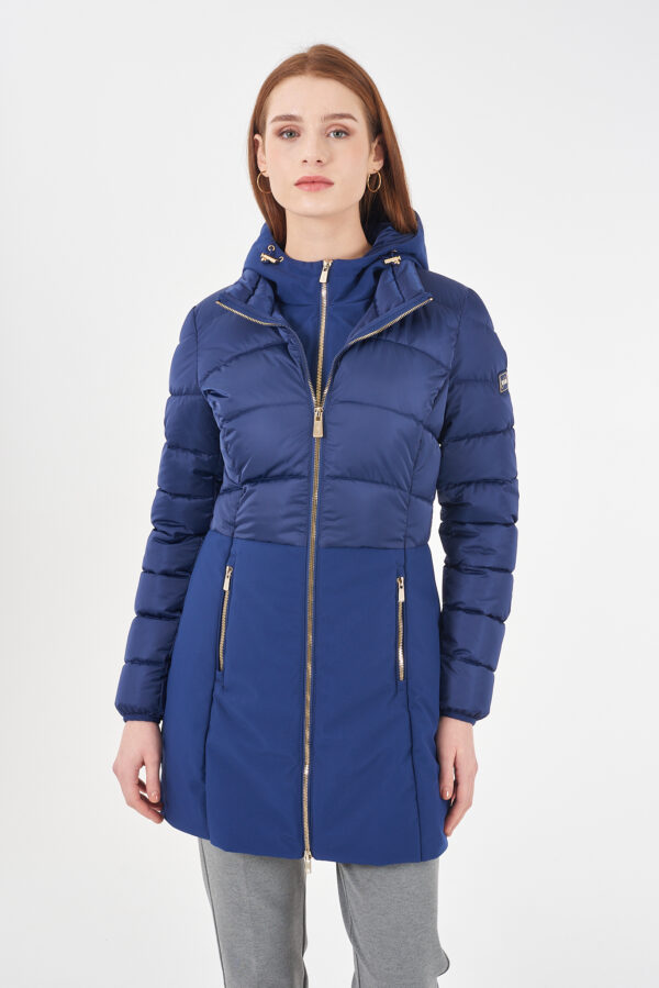CAPPOTTO DONNA TRAPUNTATO,FINTO GILET STACCABILE