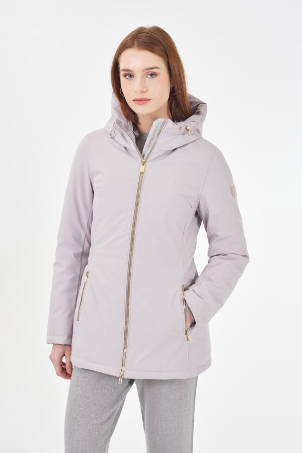 CAPPOTTO DONNA SOFTSHELL, CAPPUCCIO E COULISSE