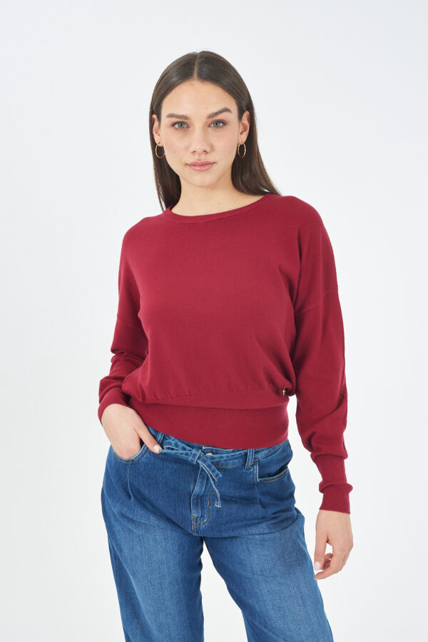 MAGLIA DONNA CON POLSI E FONDO ALTO
