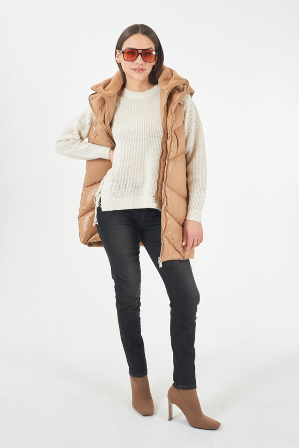 SMANICATO DONNA TRAPUNTATO CON FINTO GILET - immagine 3