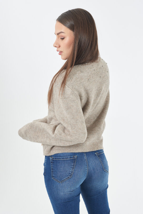 MAGLIA DONNA GIROCOLLO CON APPLICAZIONI - immagine 2