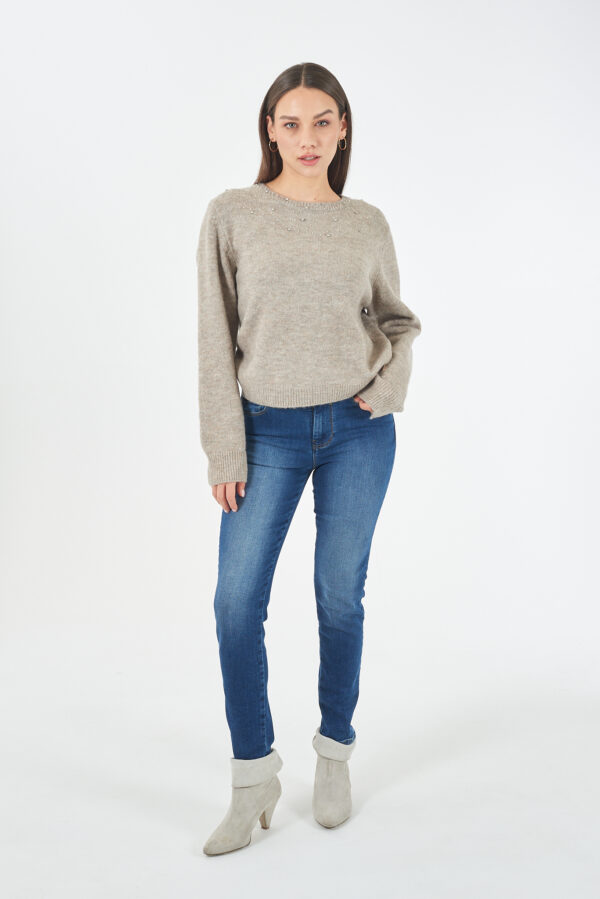 MAGLIA DONNA GIROCOLLO CON APPLICAZIONI - immagine 3