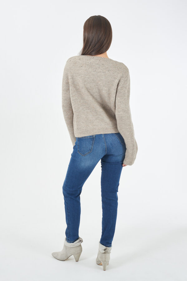 MAGLIA DONNA GIROCOLLO CON APPLICAZIONI - immagine 4