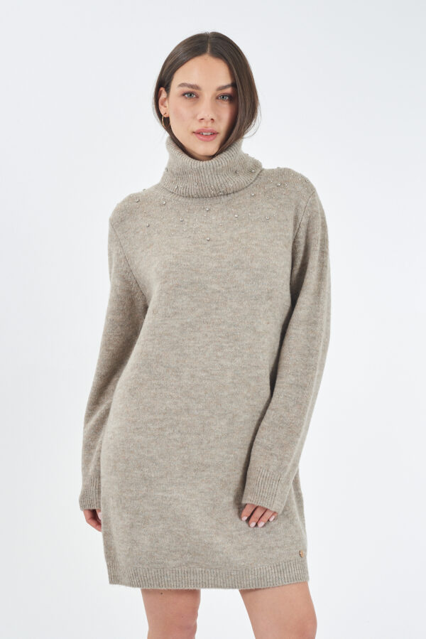 ABITO DONNA IN MAGLIA, DOLCEVITA + APPLICAZIONI