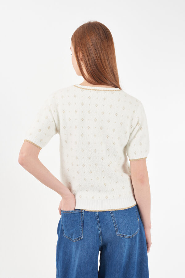 MAGLIA DONNA GIROCOLLO M/C, EFFETTO MOHAIR - immagine 2